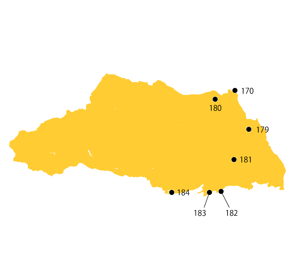 選定地分布傾向図　埼玉県