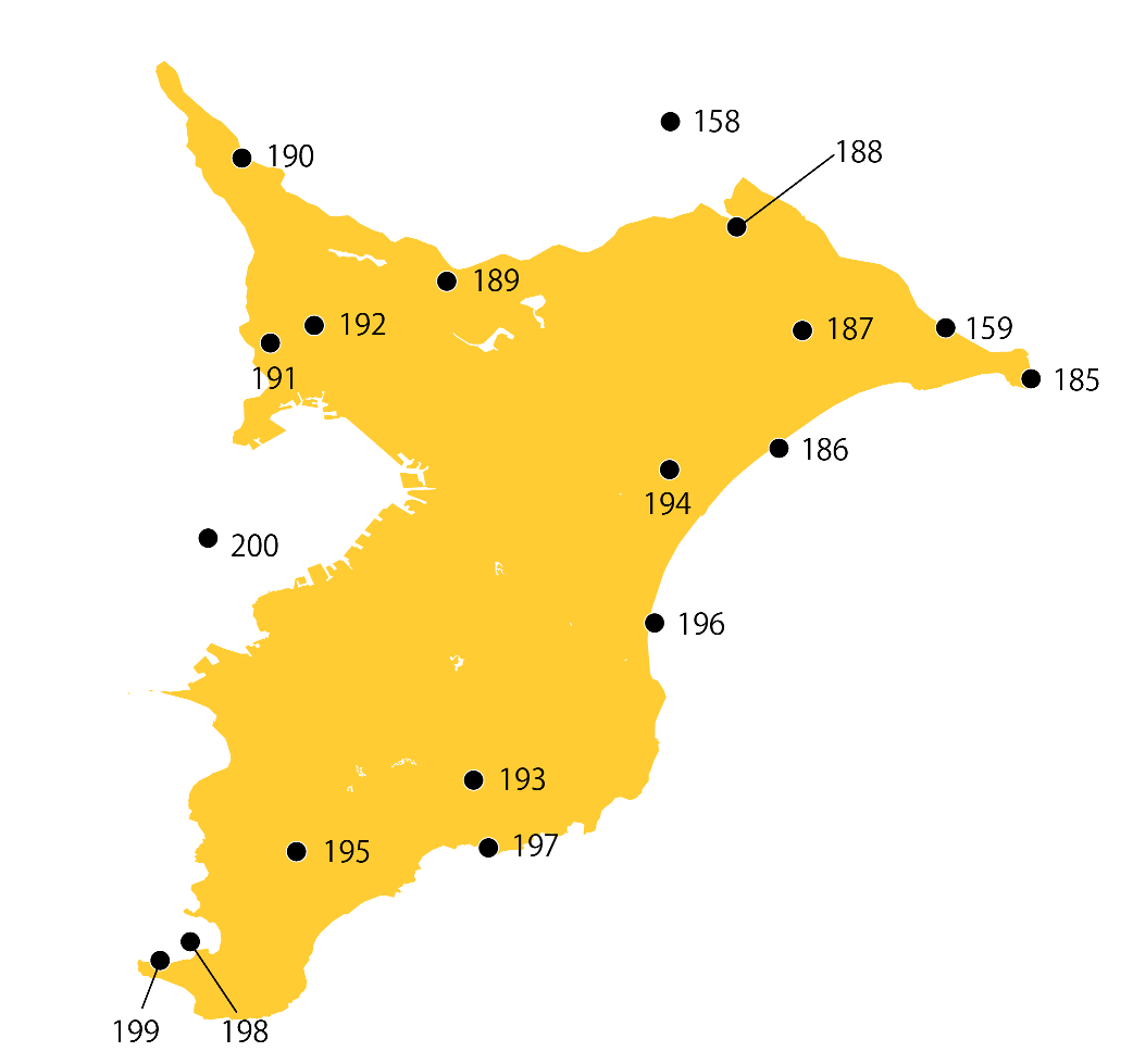 選定地分布傾向図　千葉県