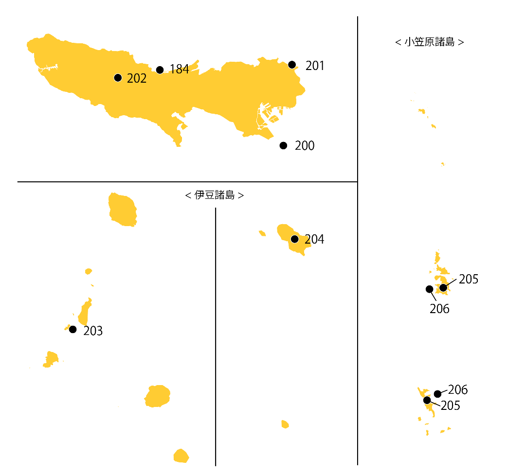 選定地分布傾向図　東京都