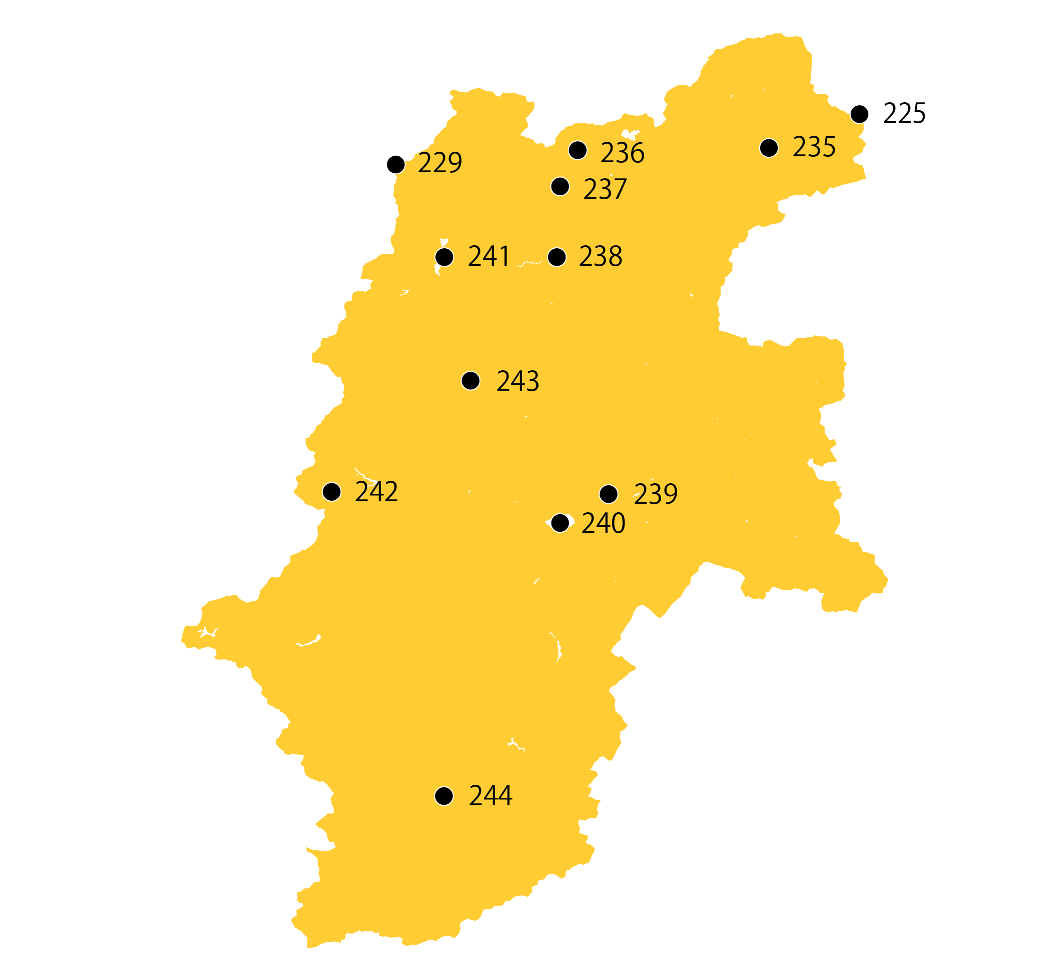 選定地分布傾向図　長野県