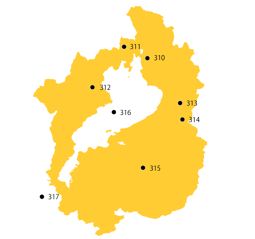 選定地分布傾向図　滋賀県