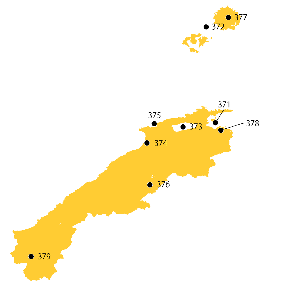 選定地分布傾向図　島根県