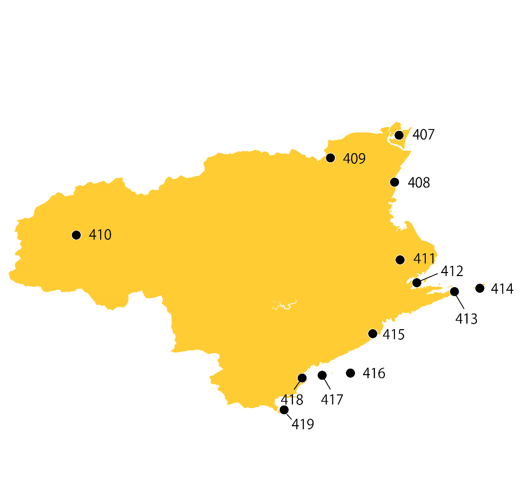 選定地分布傾向図　徳島県