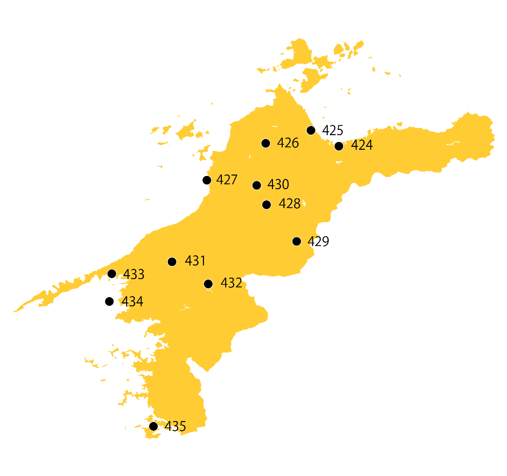 選定地分布傾向図　愛媛県