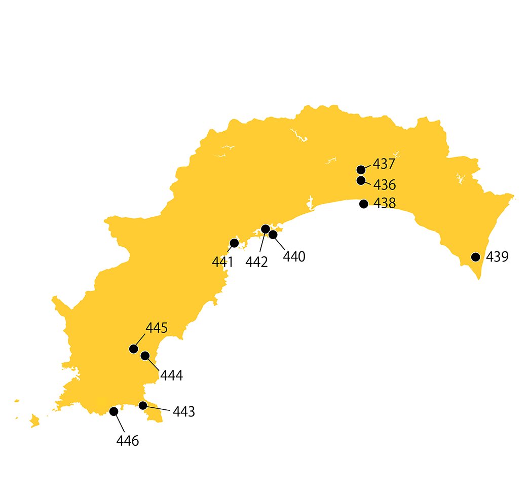 選定地分布傾向図　高知県