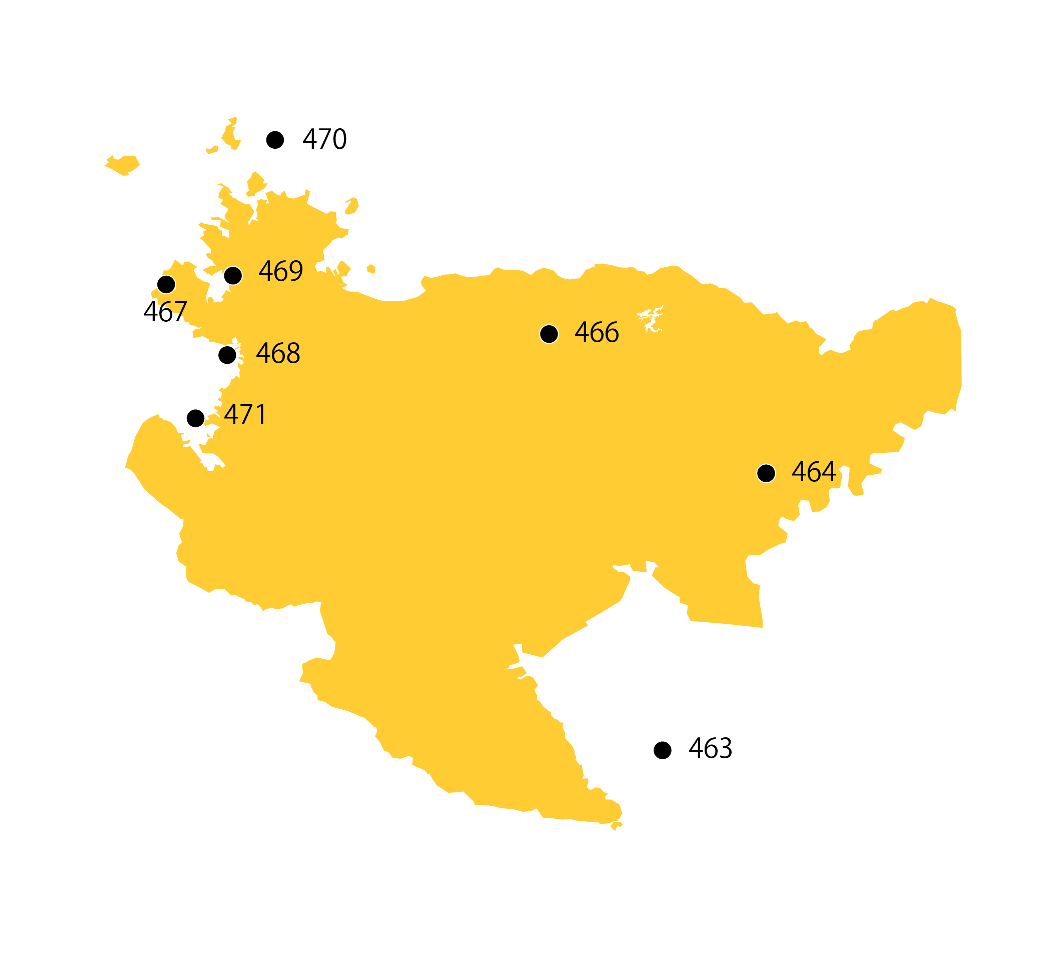 選定地分布傾向図　佐賀県