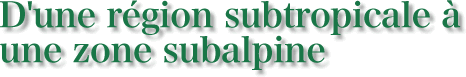 D'une région subtropicale à une zone subalpine