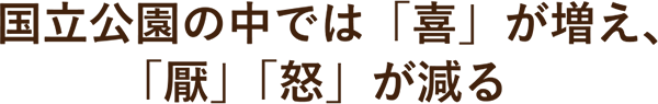 国立公園の中では「喜」が増え、「厭」「怒」が減る (SP表示)