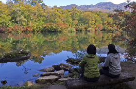 時が止まったような静かな池、鎌池の写真