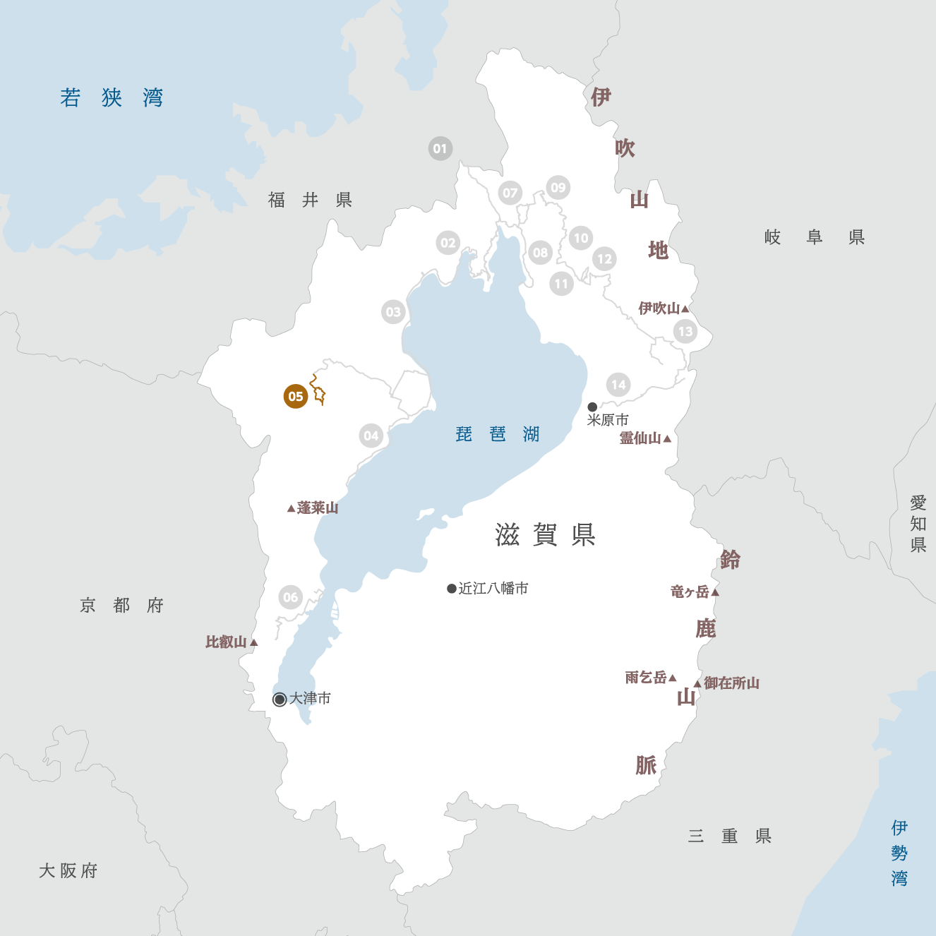 滋賀県の地図