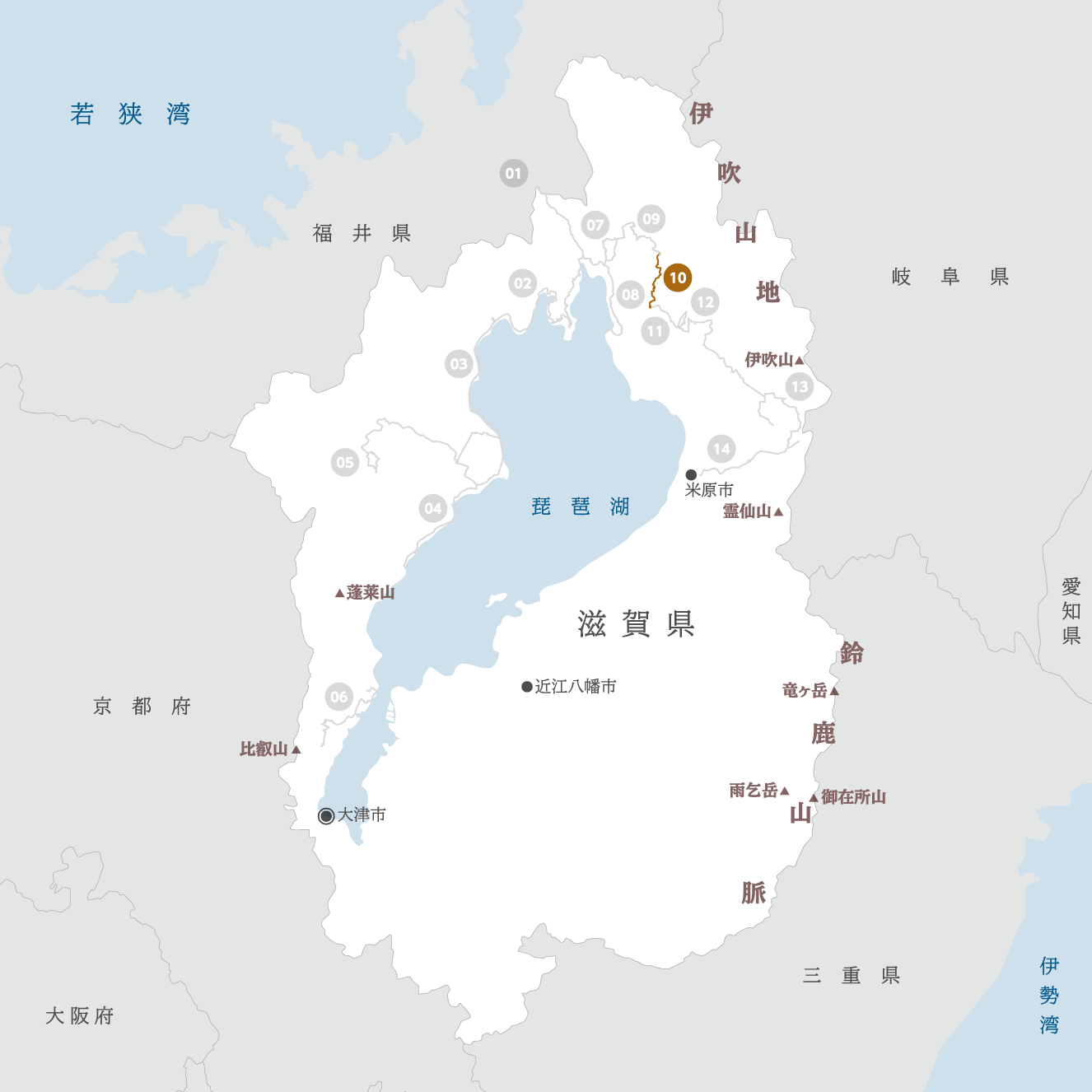 滋賀県の地図