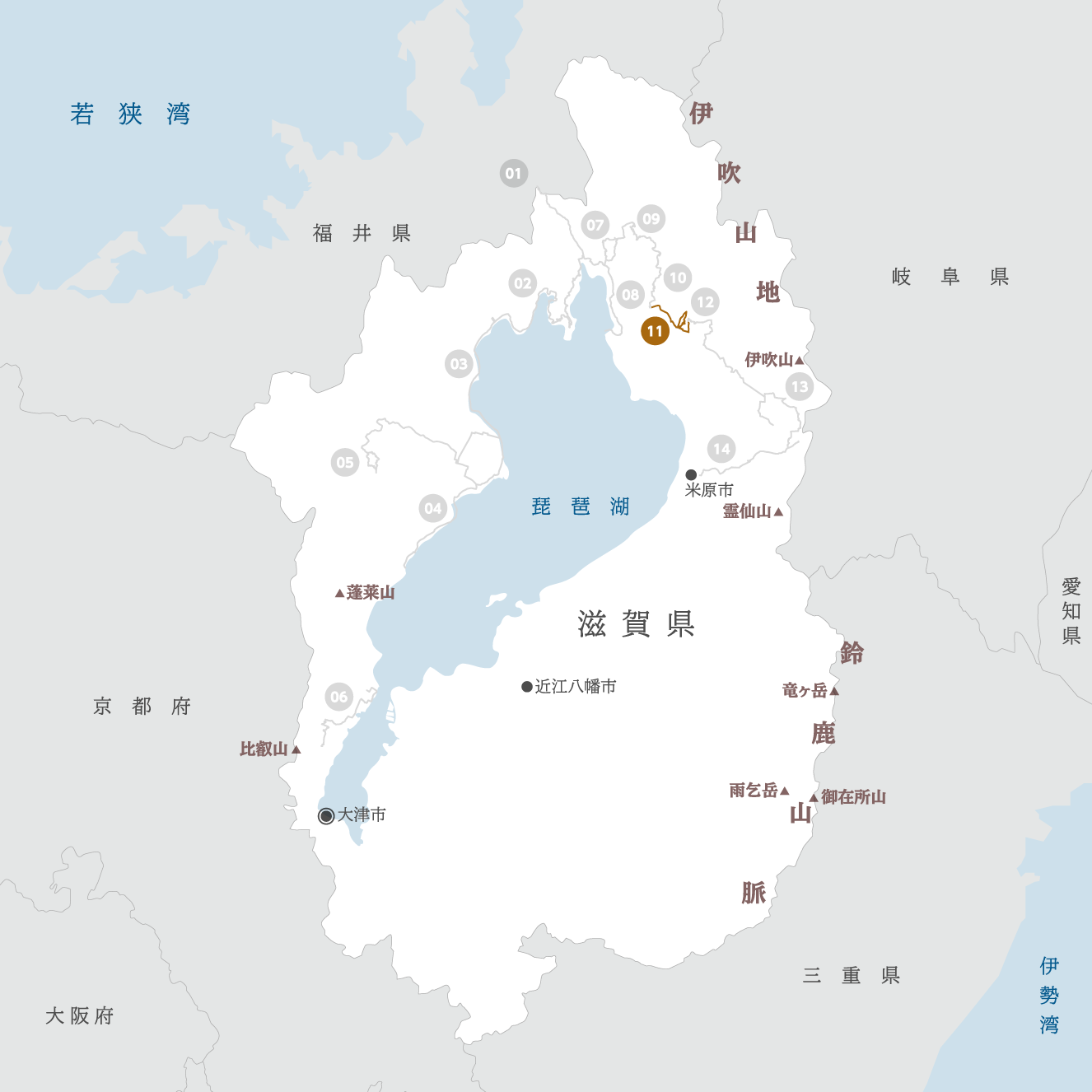 滋賀県の地図