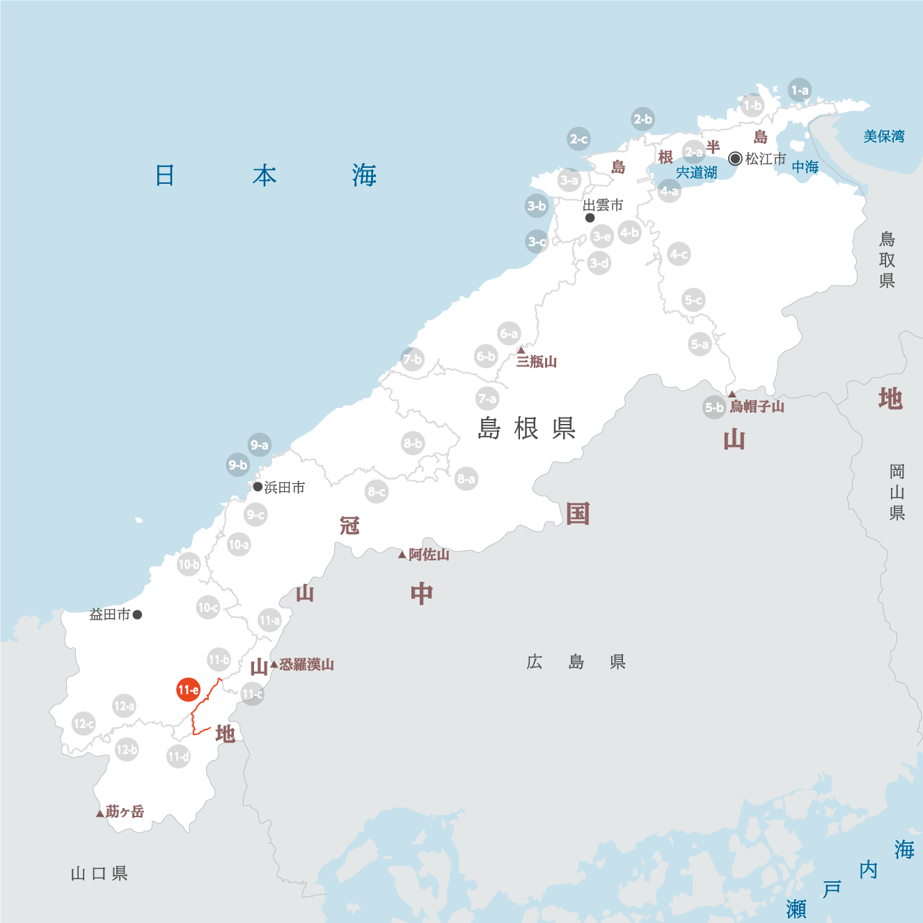 島根県の地図