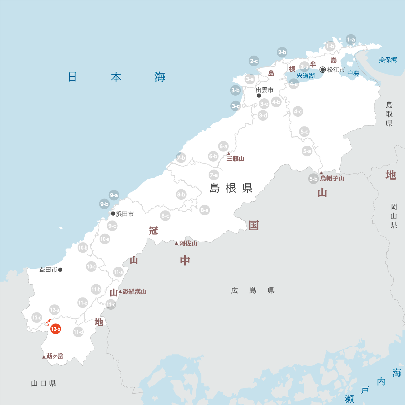 島根県の地図