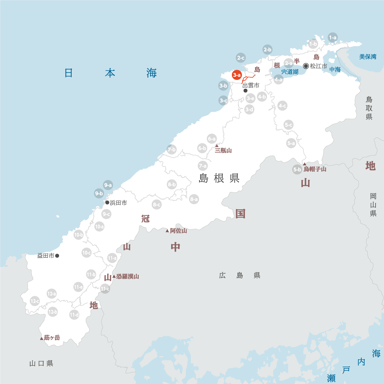 島根県の地図