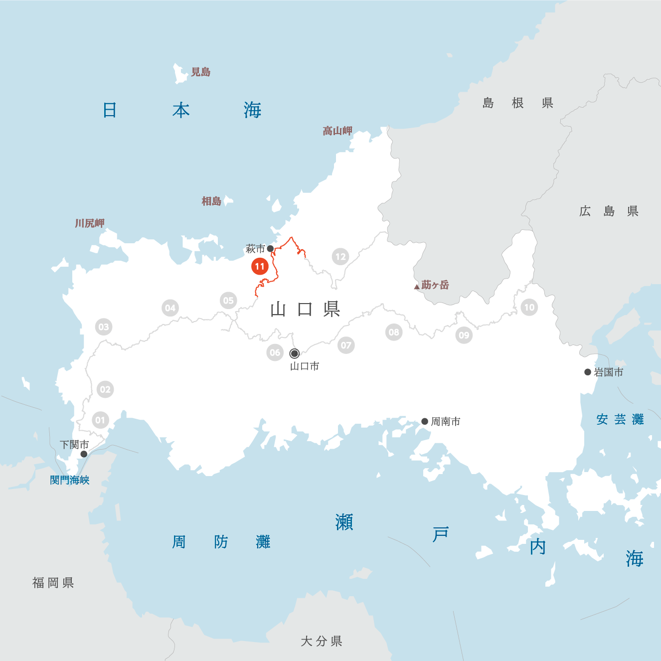 山口県の地図