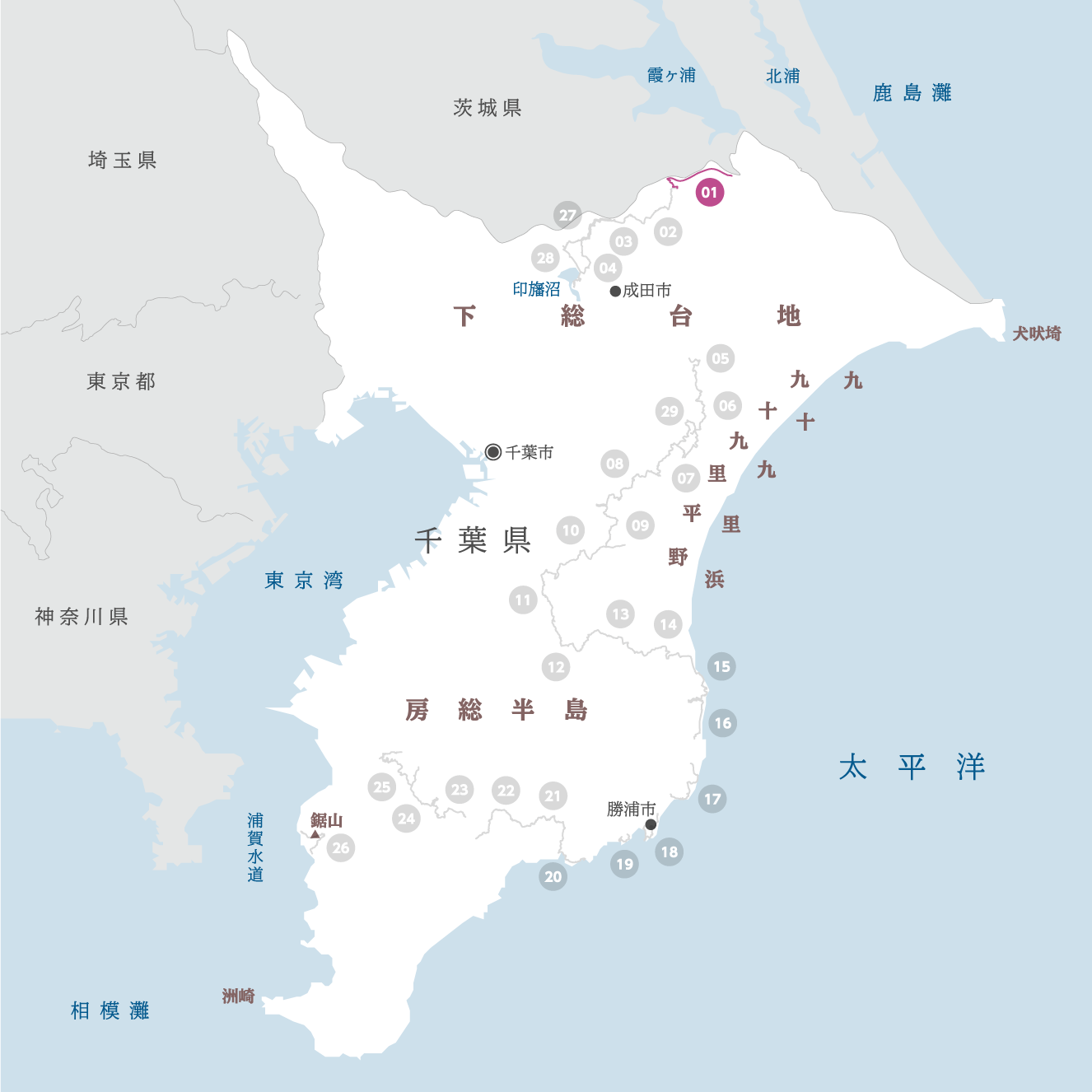 千葉県の地図