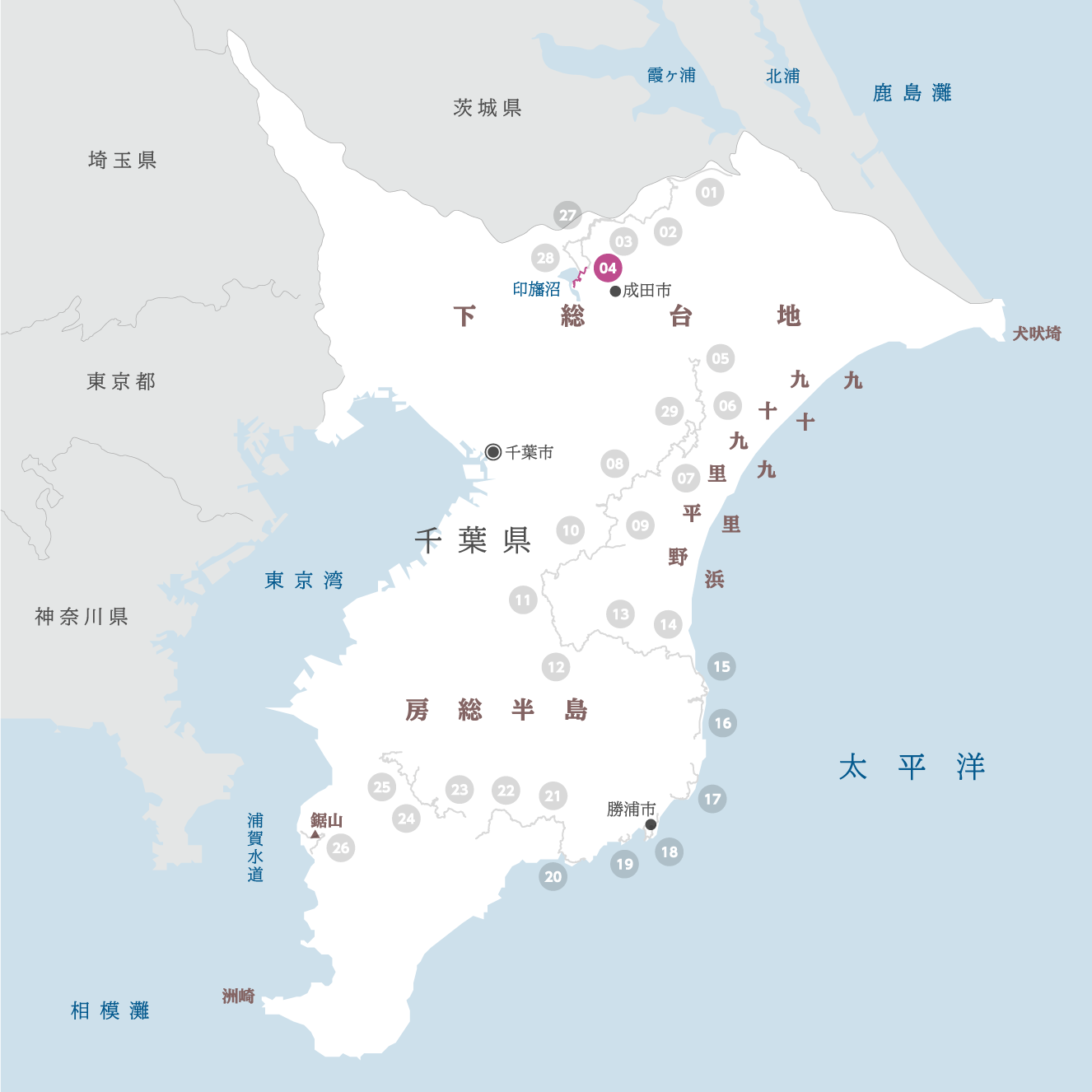 千葉県の地図