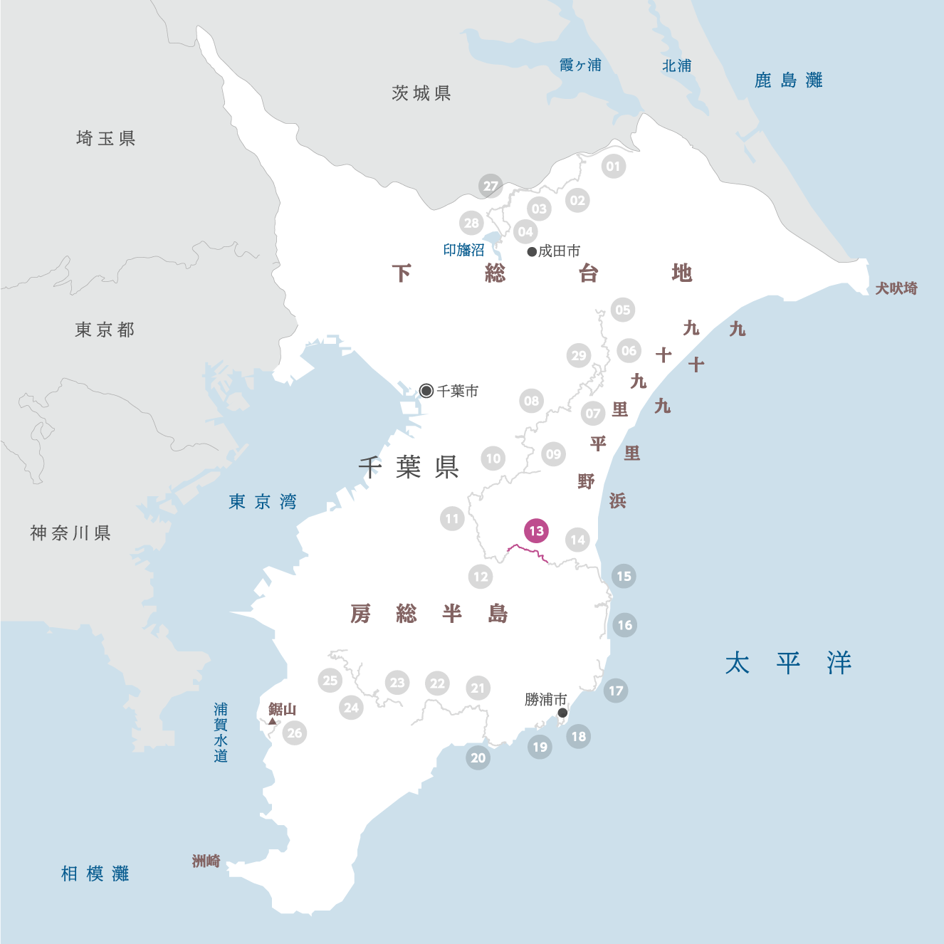 千葉県の地図