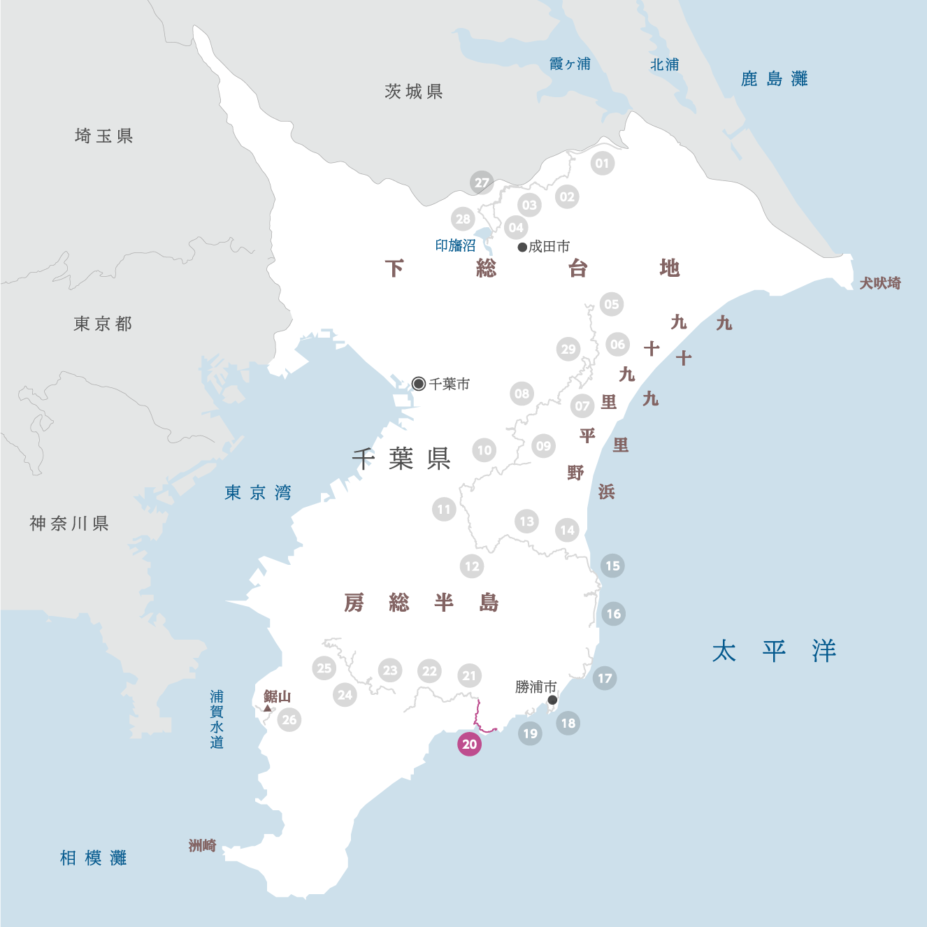 千葉県の地図