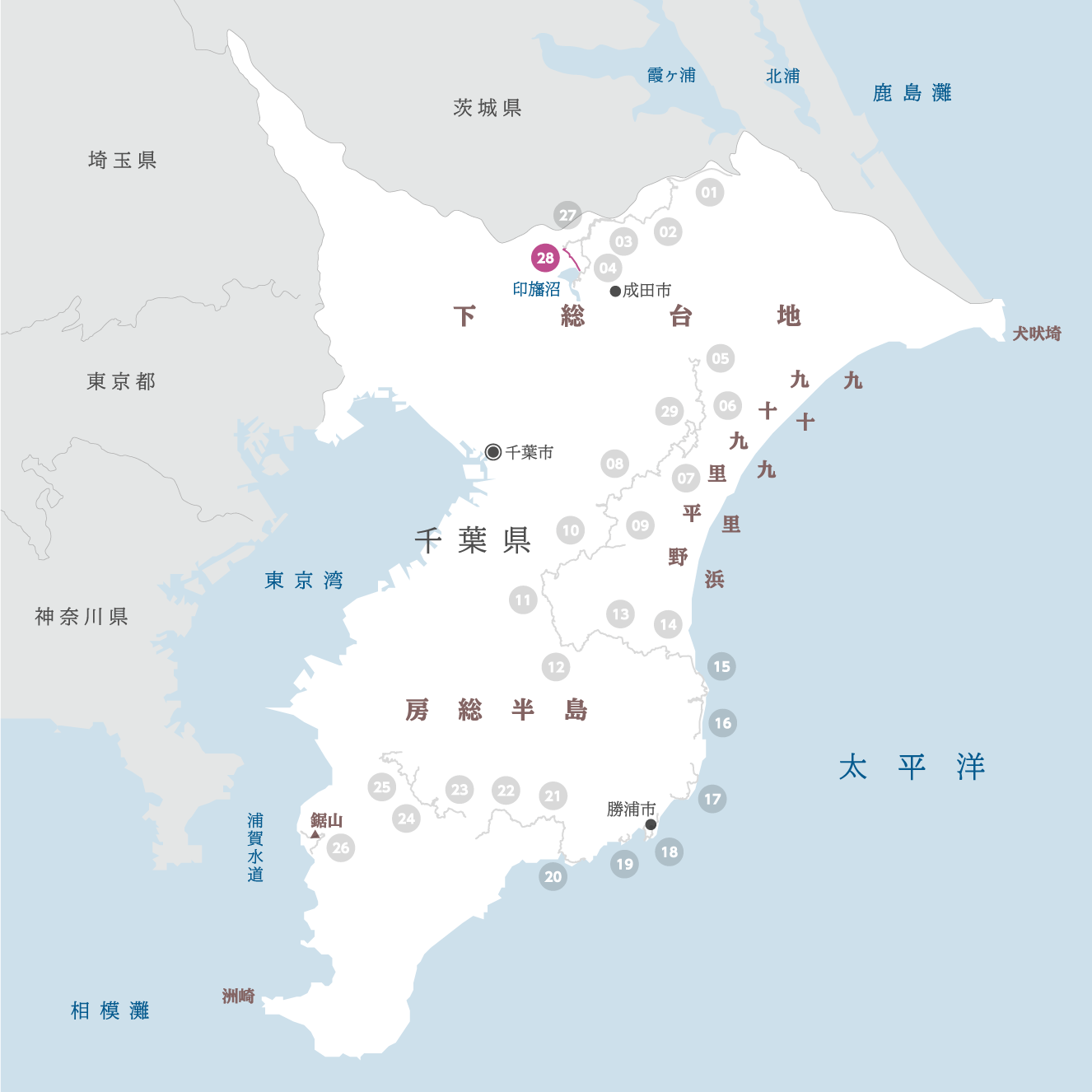 千葉県の地図