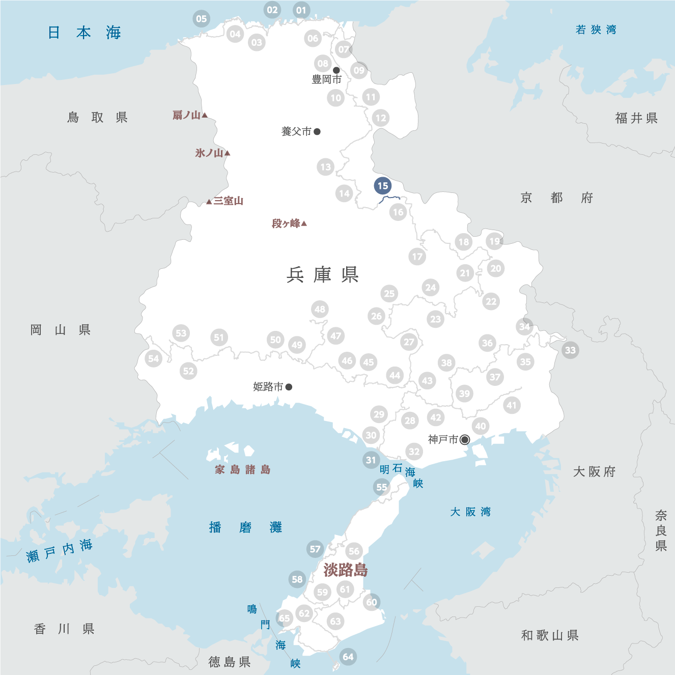 兵庫県の地図