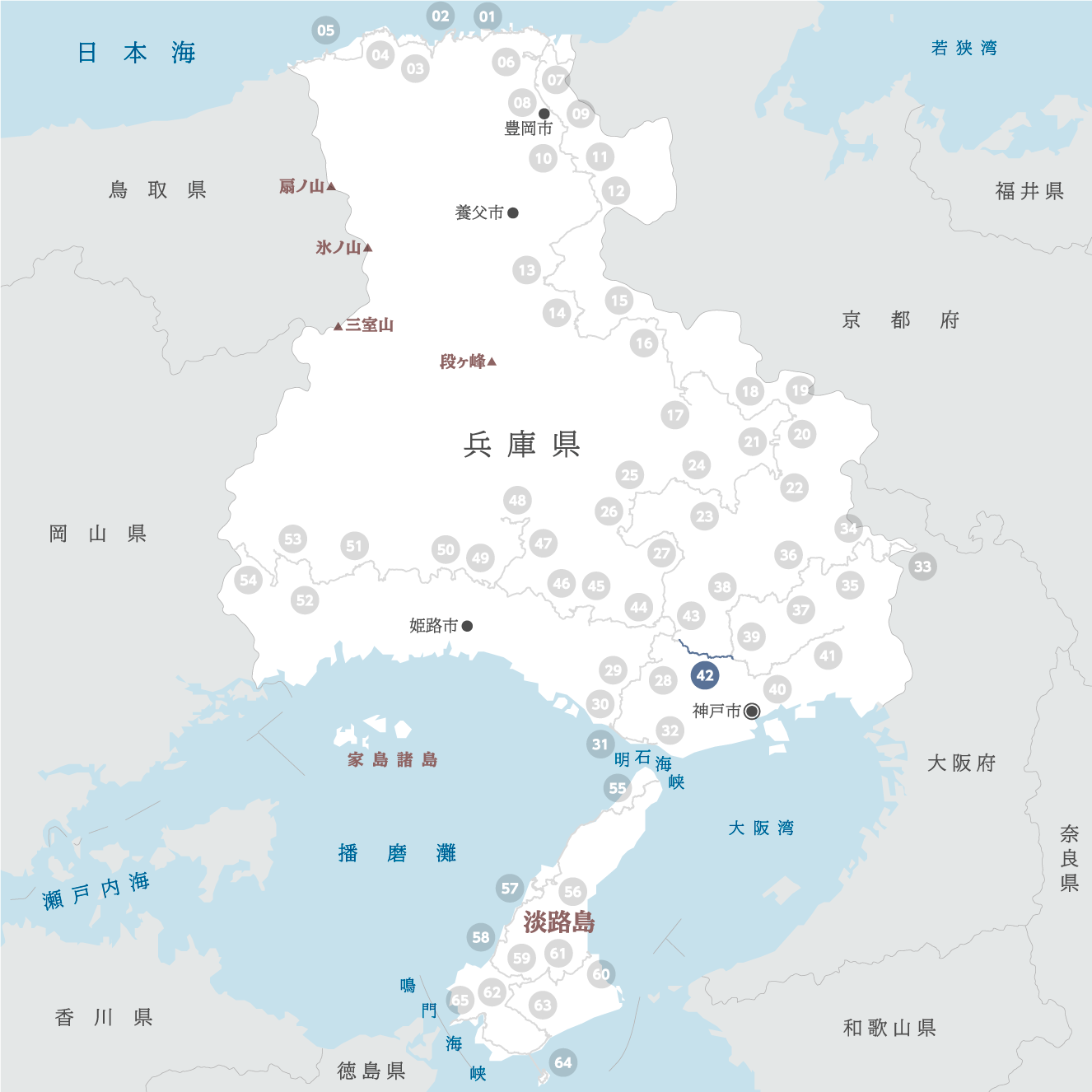 兵庫県の地図