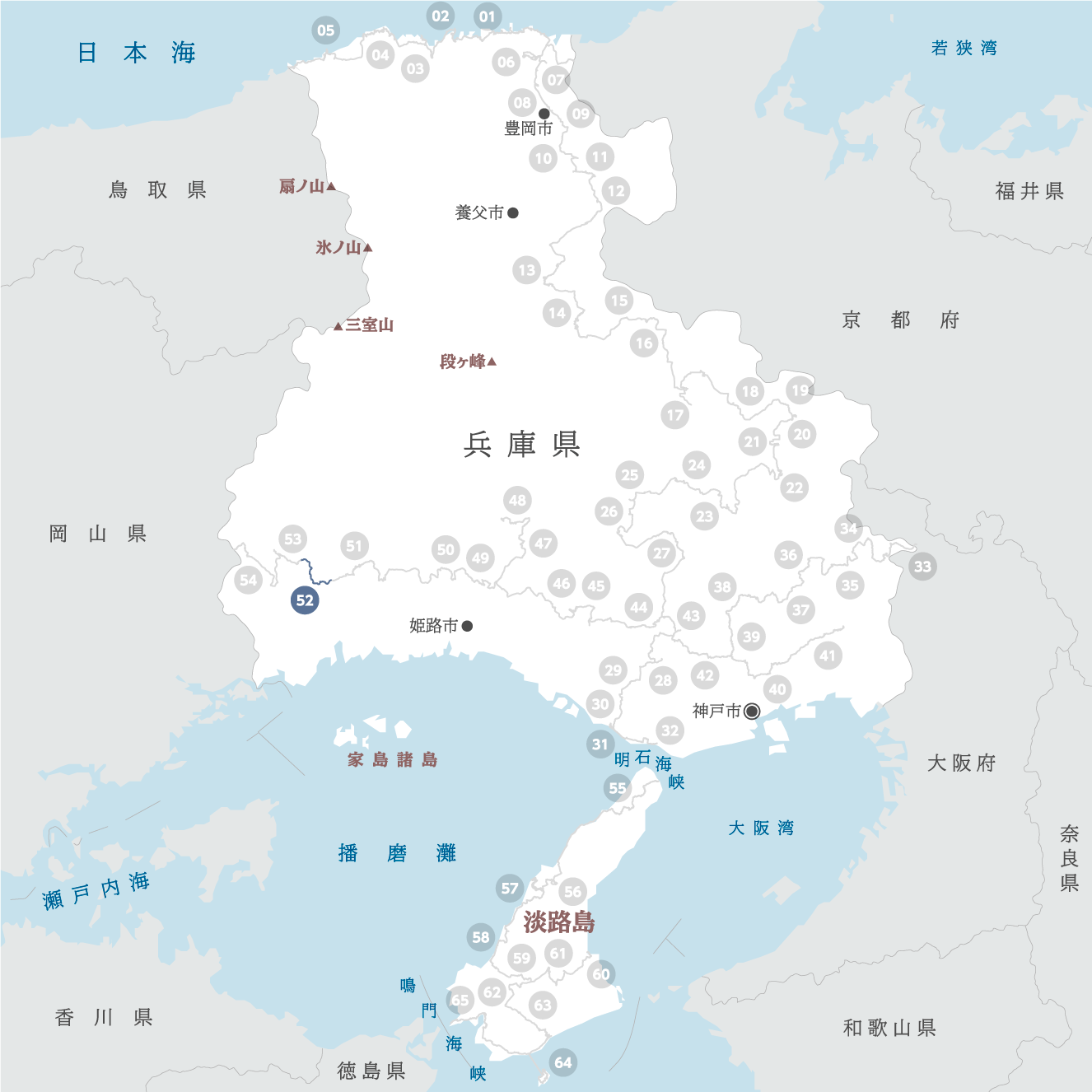 兵庫県の地図