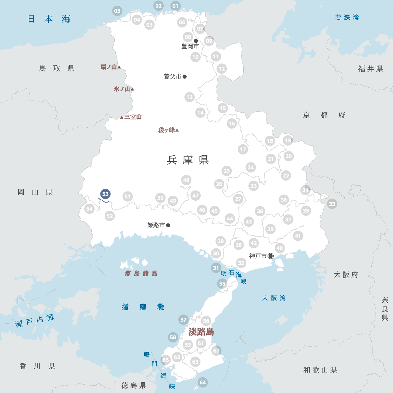 兵庫県の地図