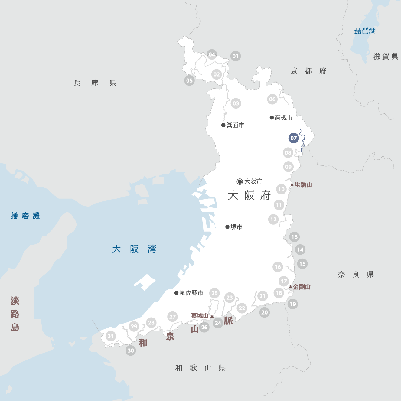 大阪府の地図