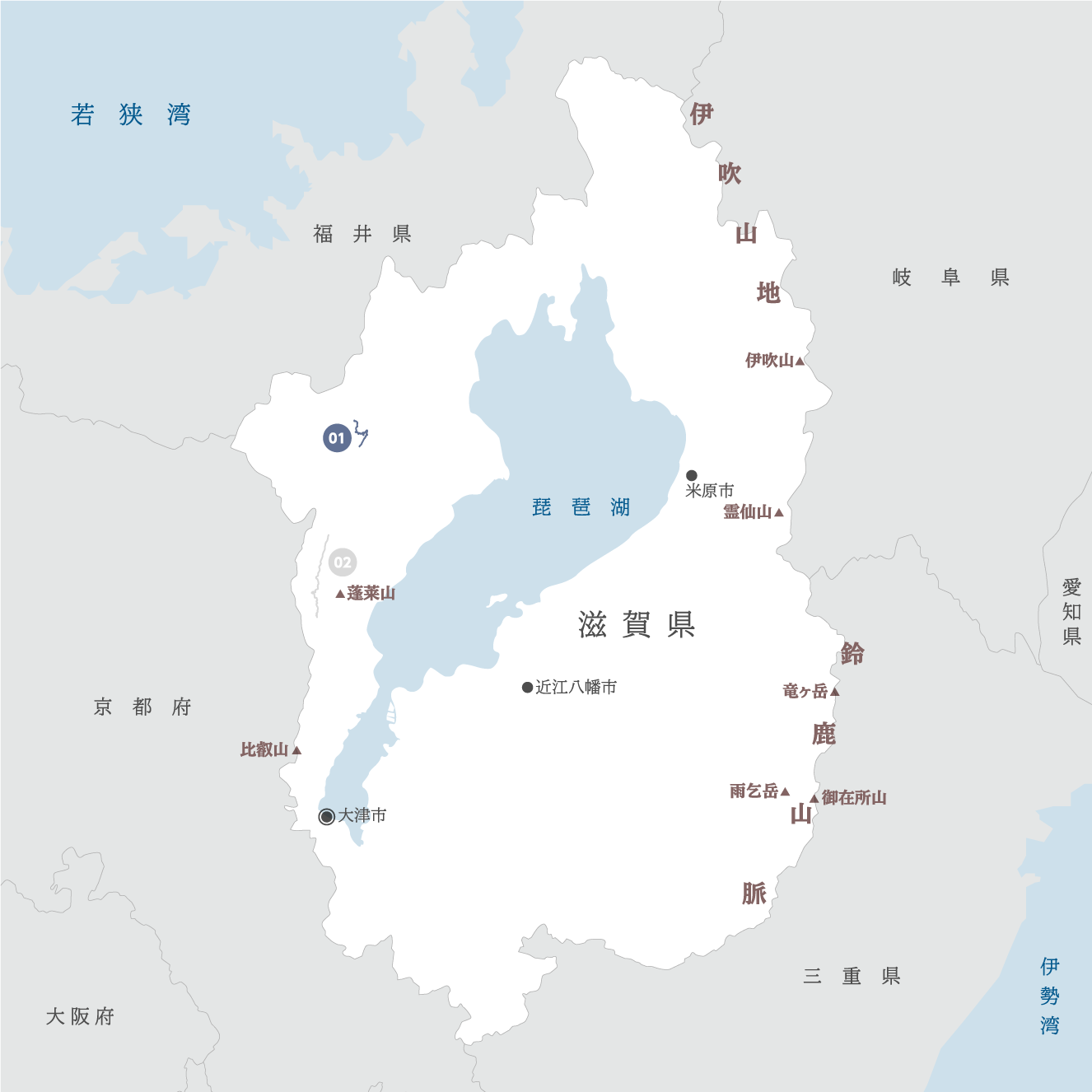 滋賀県の地図