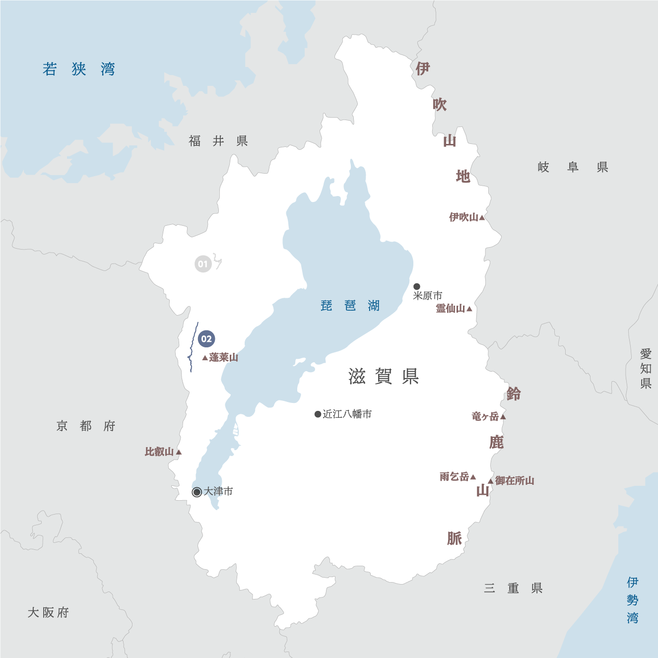 滋賀県の地図