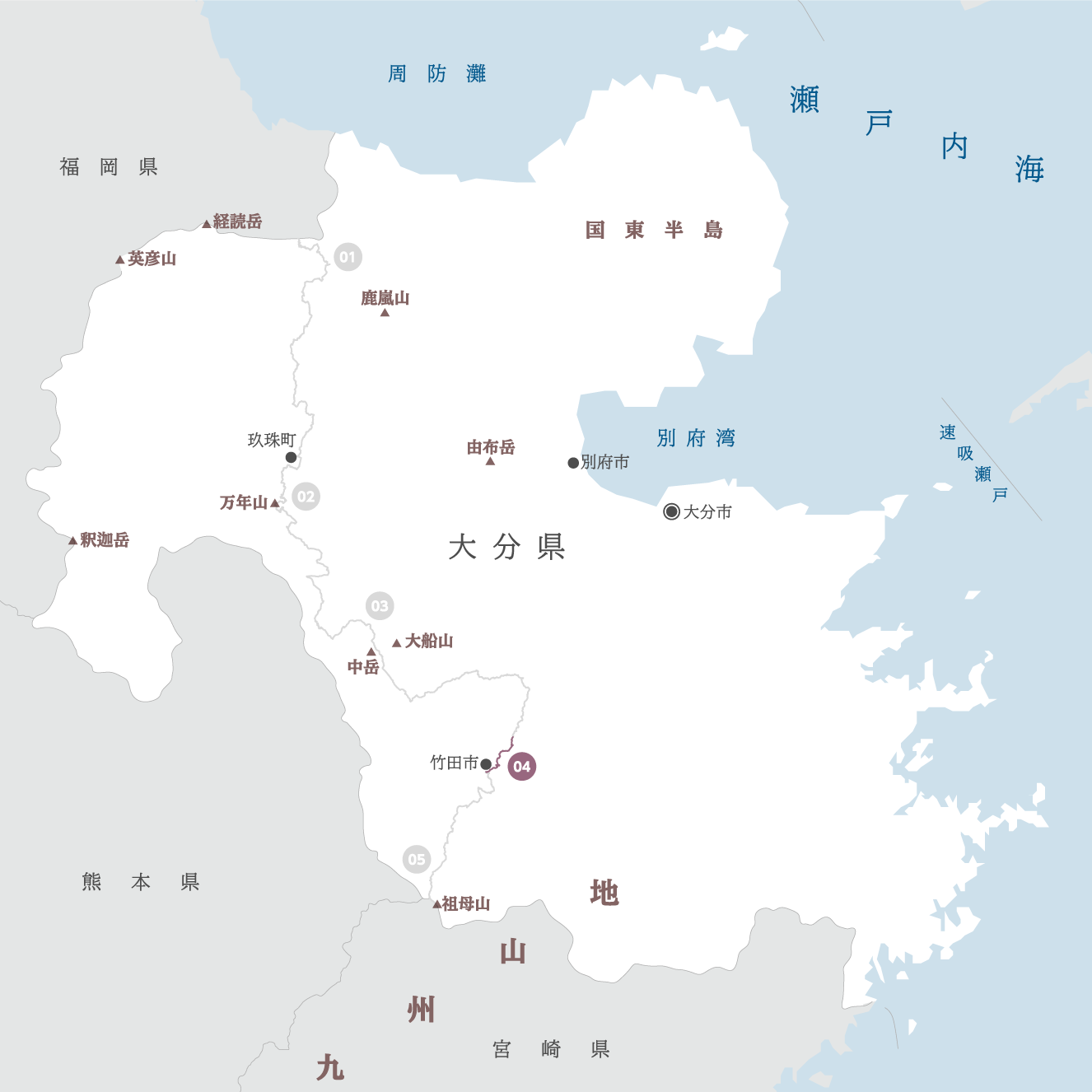 大分県の地図