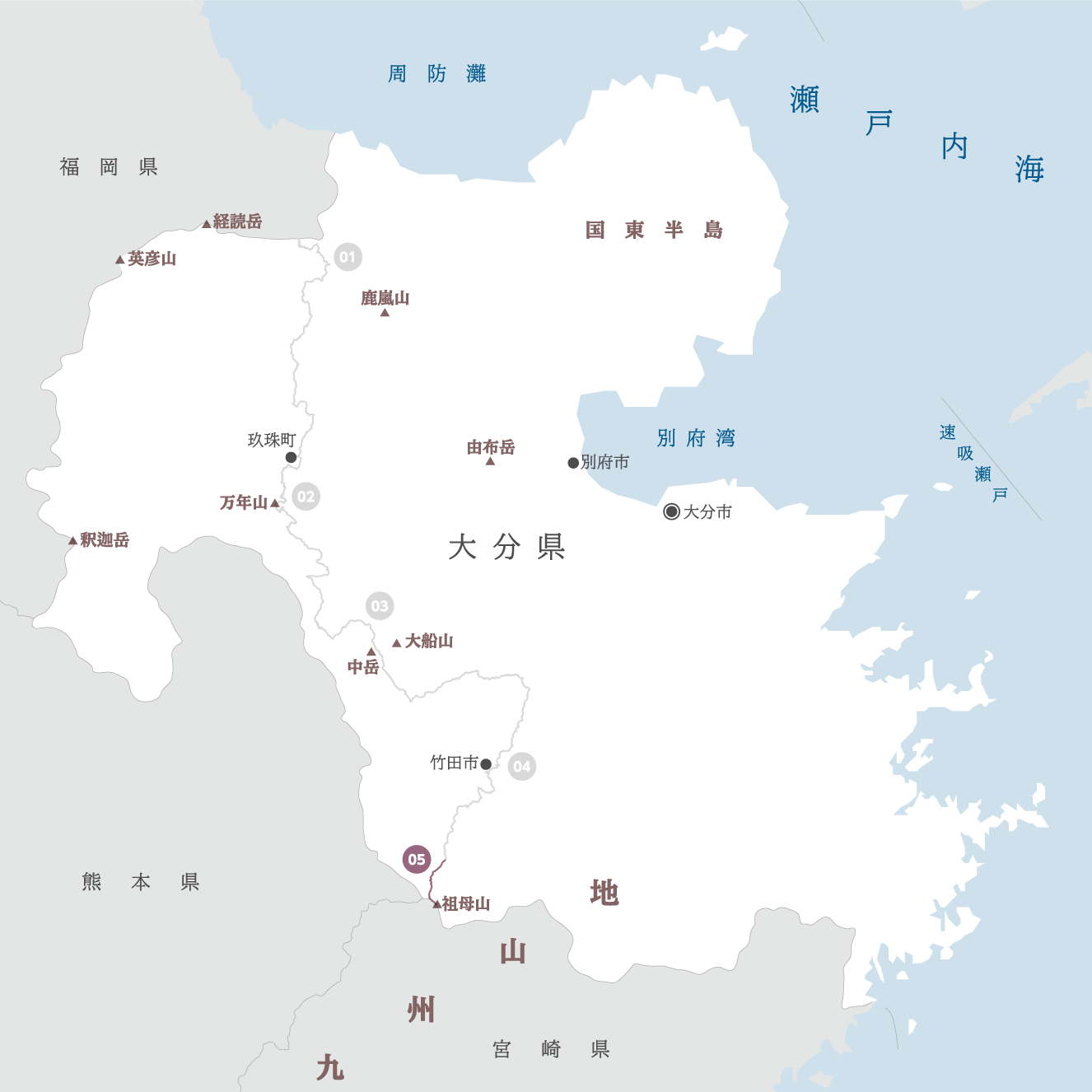 大分県の地図