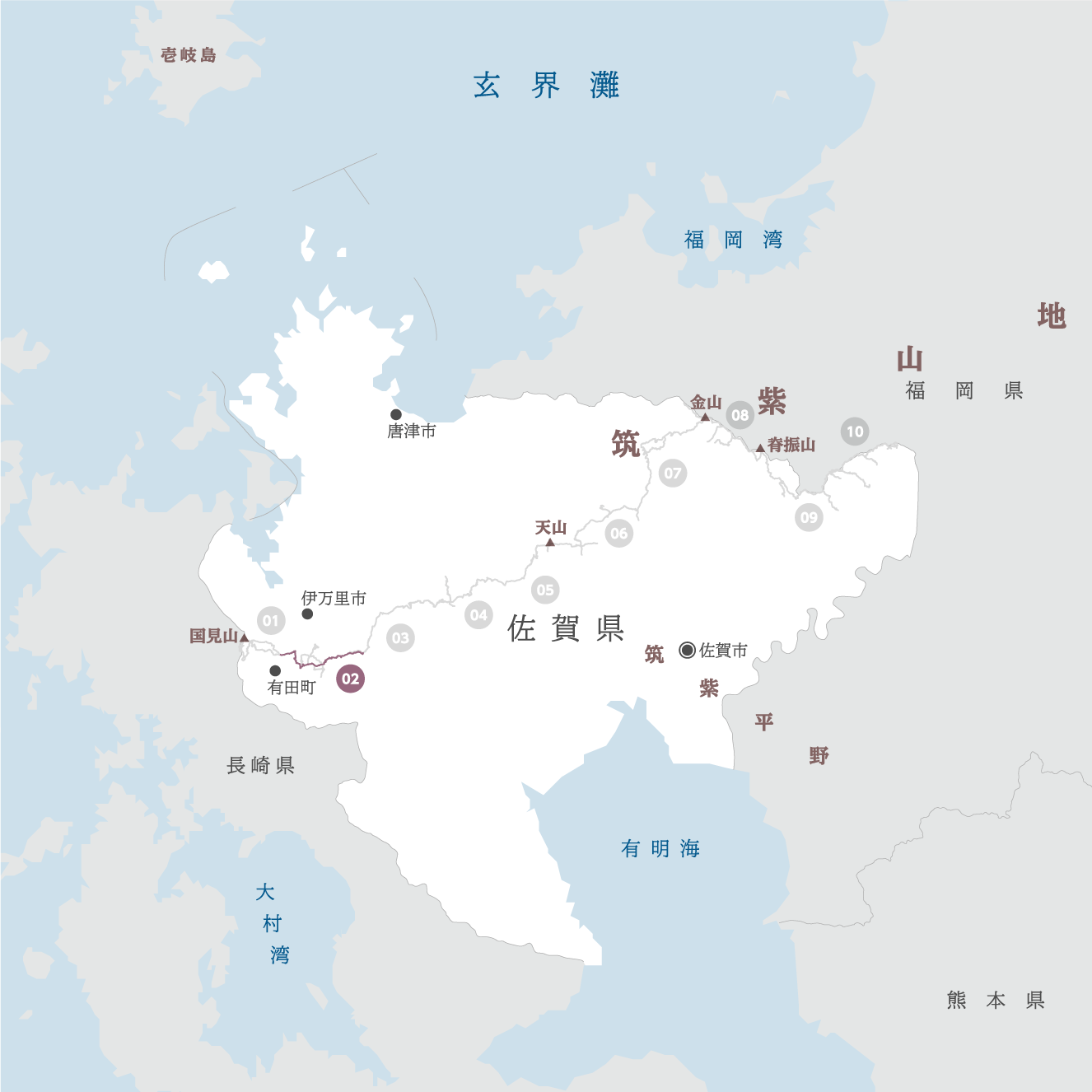 佐賀県の地図