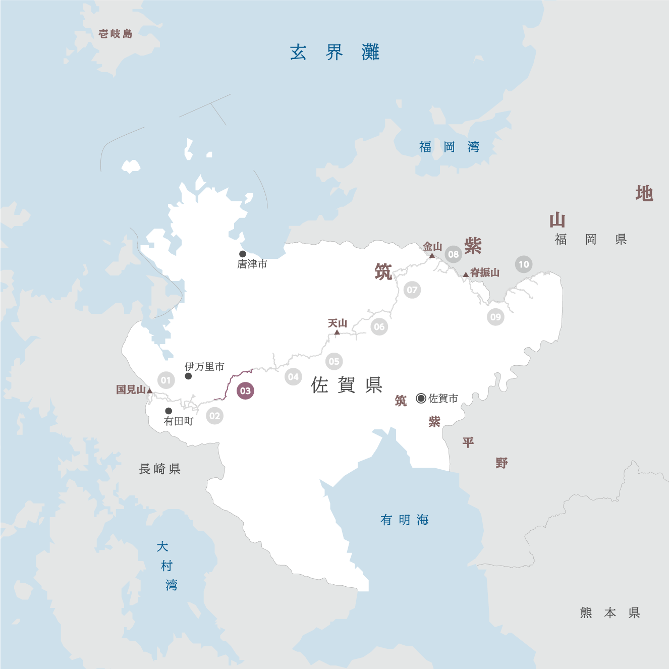 佐賀県の地図