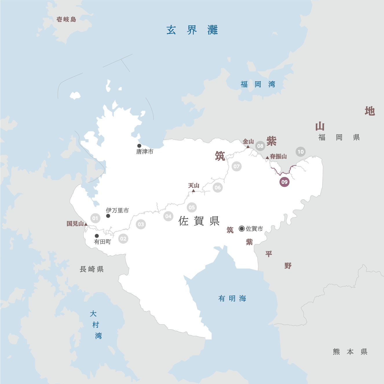 佐賀県の地図