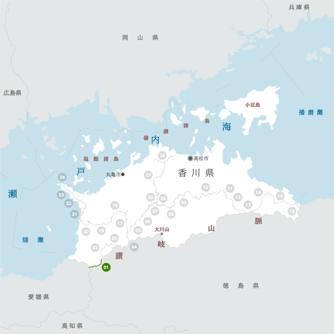 香川県の地図