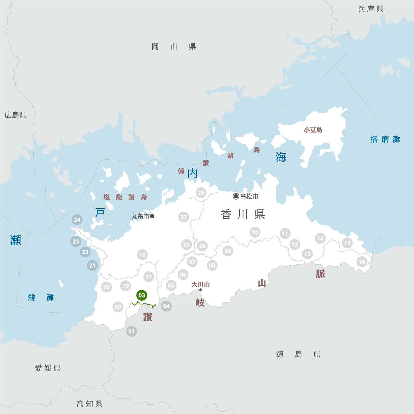 香川県の地図