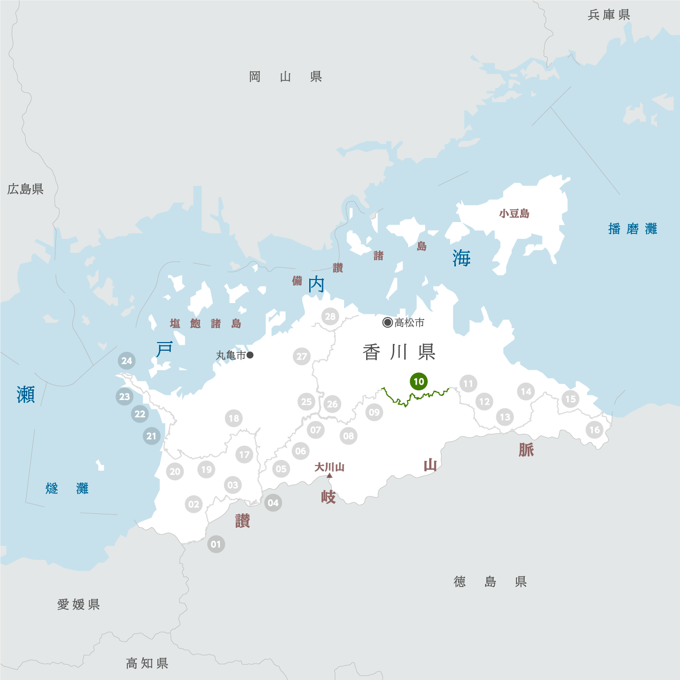 香川県の地図