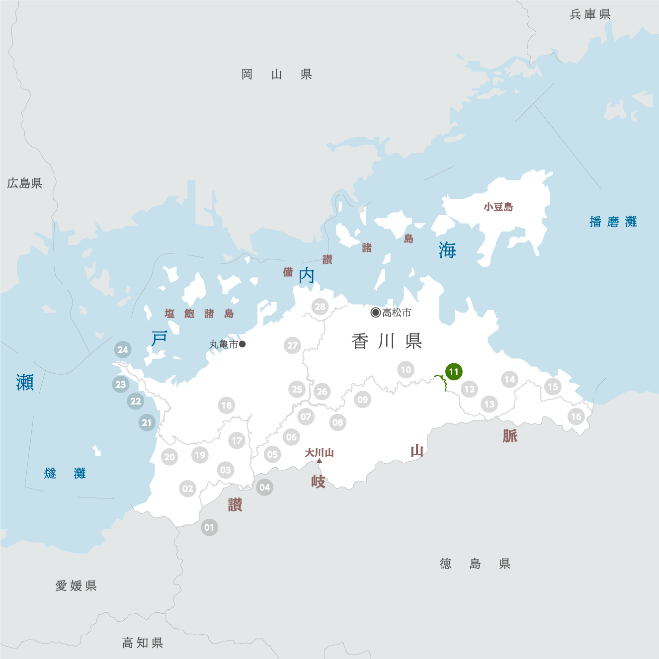 香川県の地図