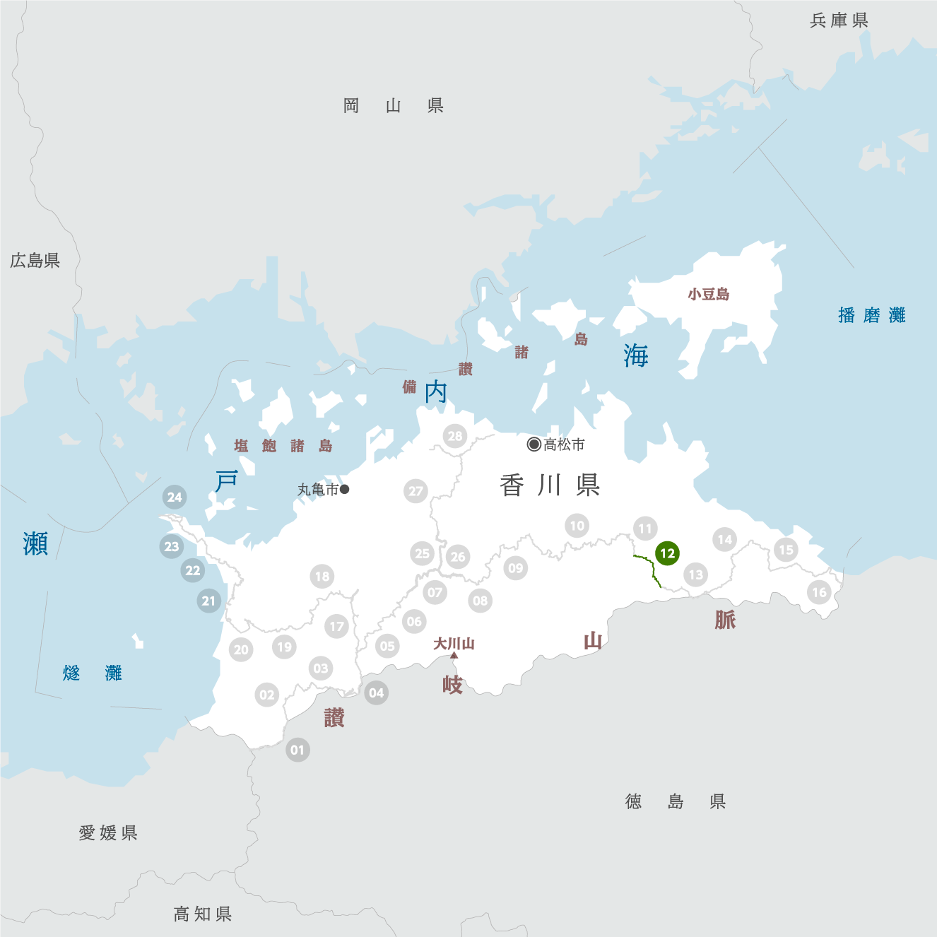 香川県の地図