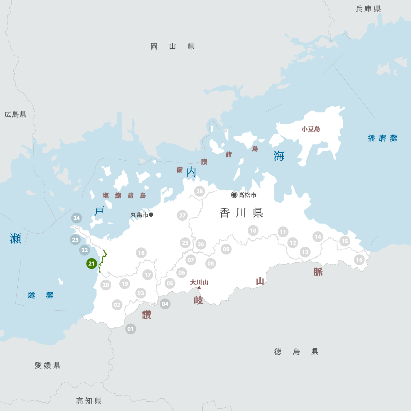 香川県の地図