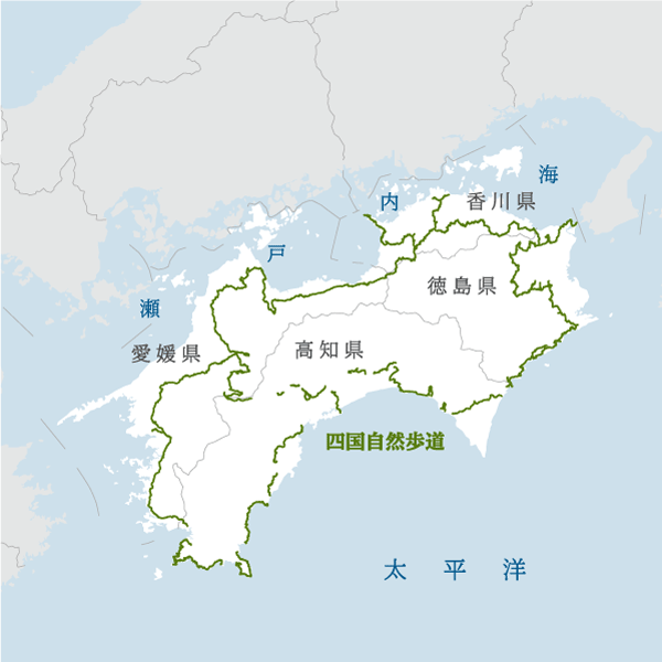 四国自然歩道の拡大地図