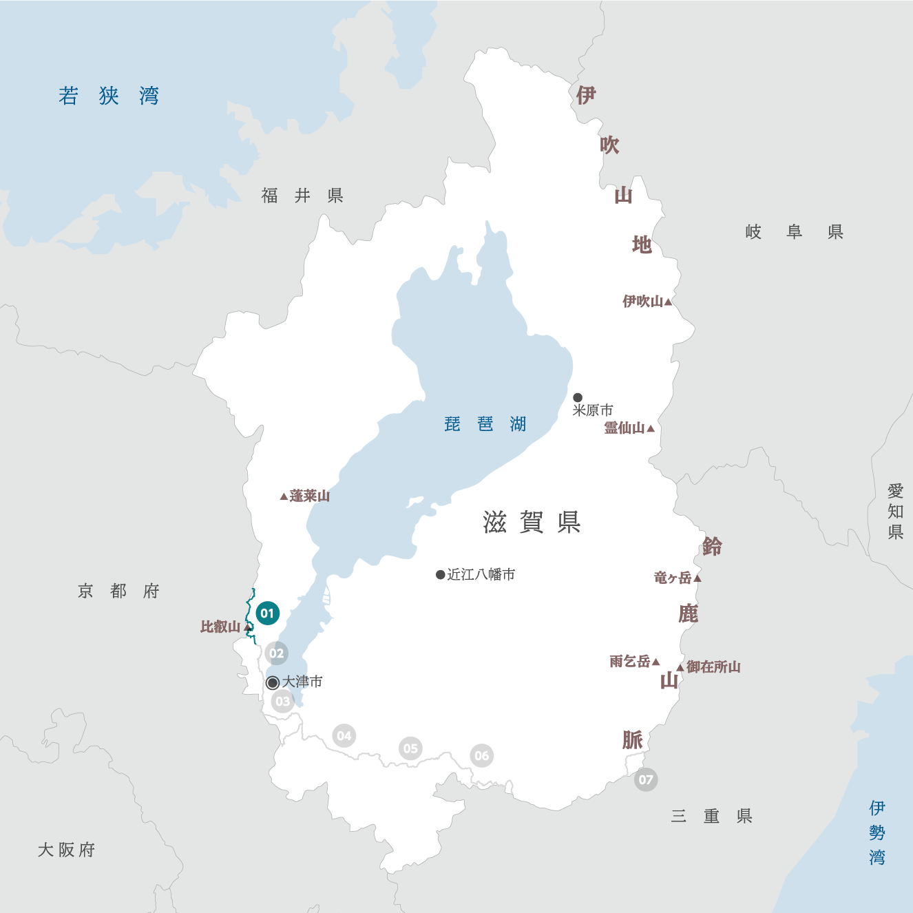 滋賀県の地図