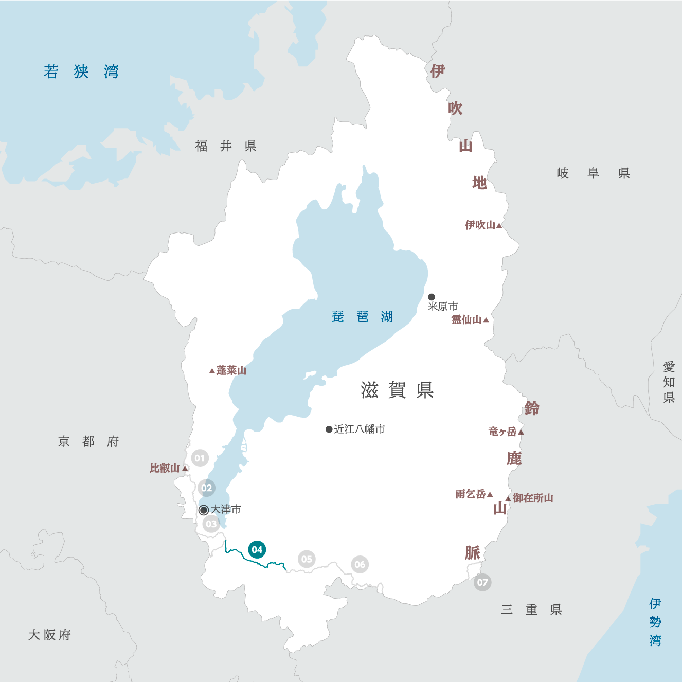 滋賀県の地図