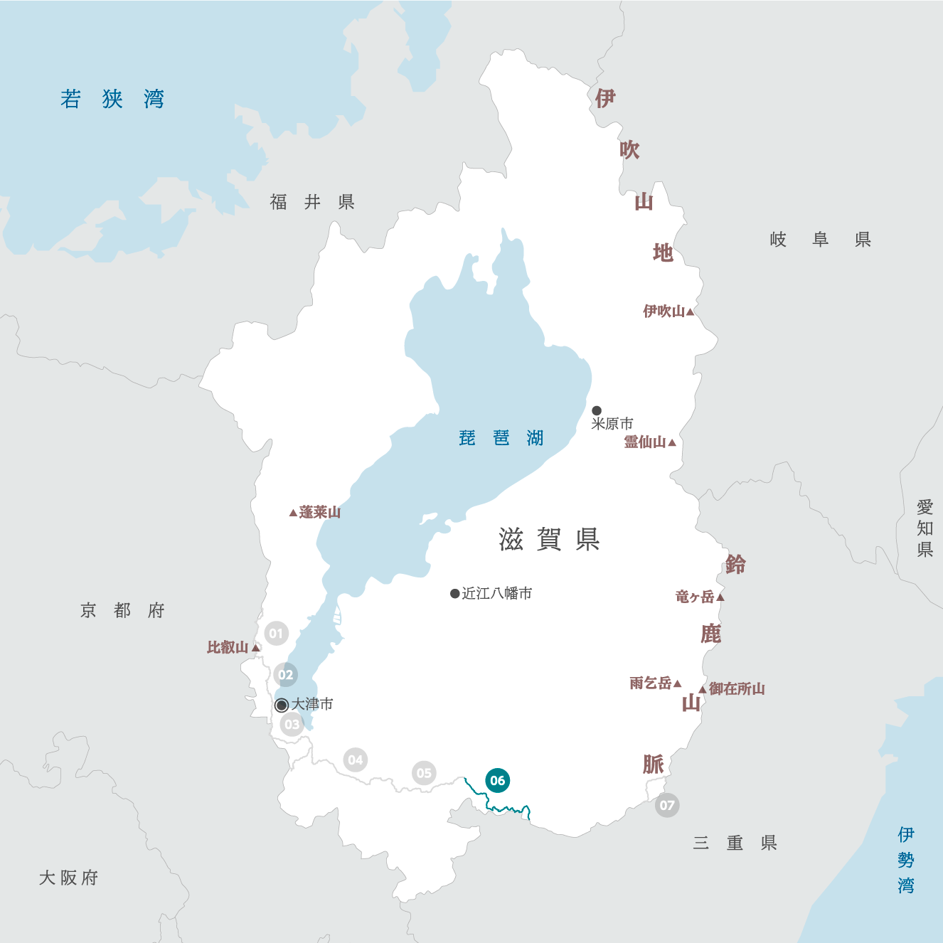 滋賀県の地図