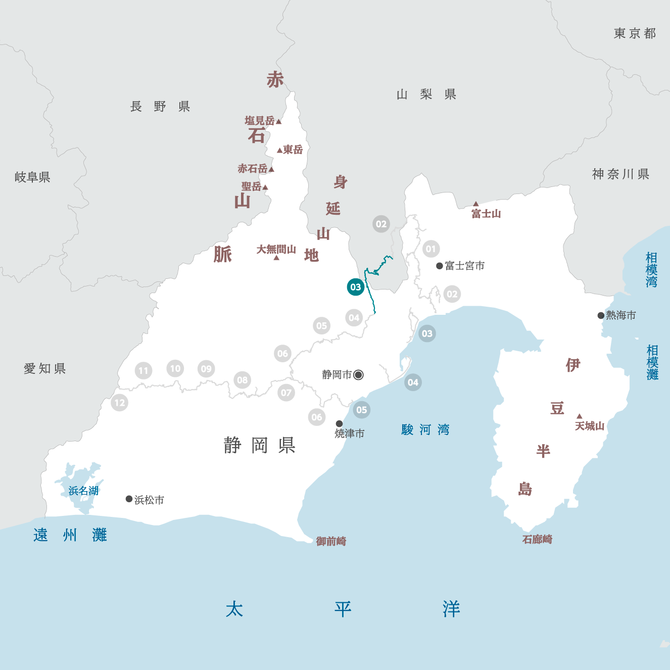 静岡県の地図