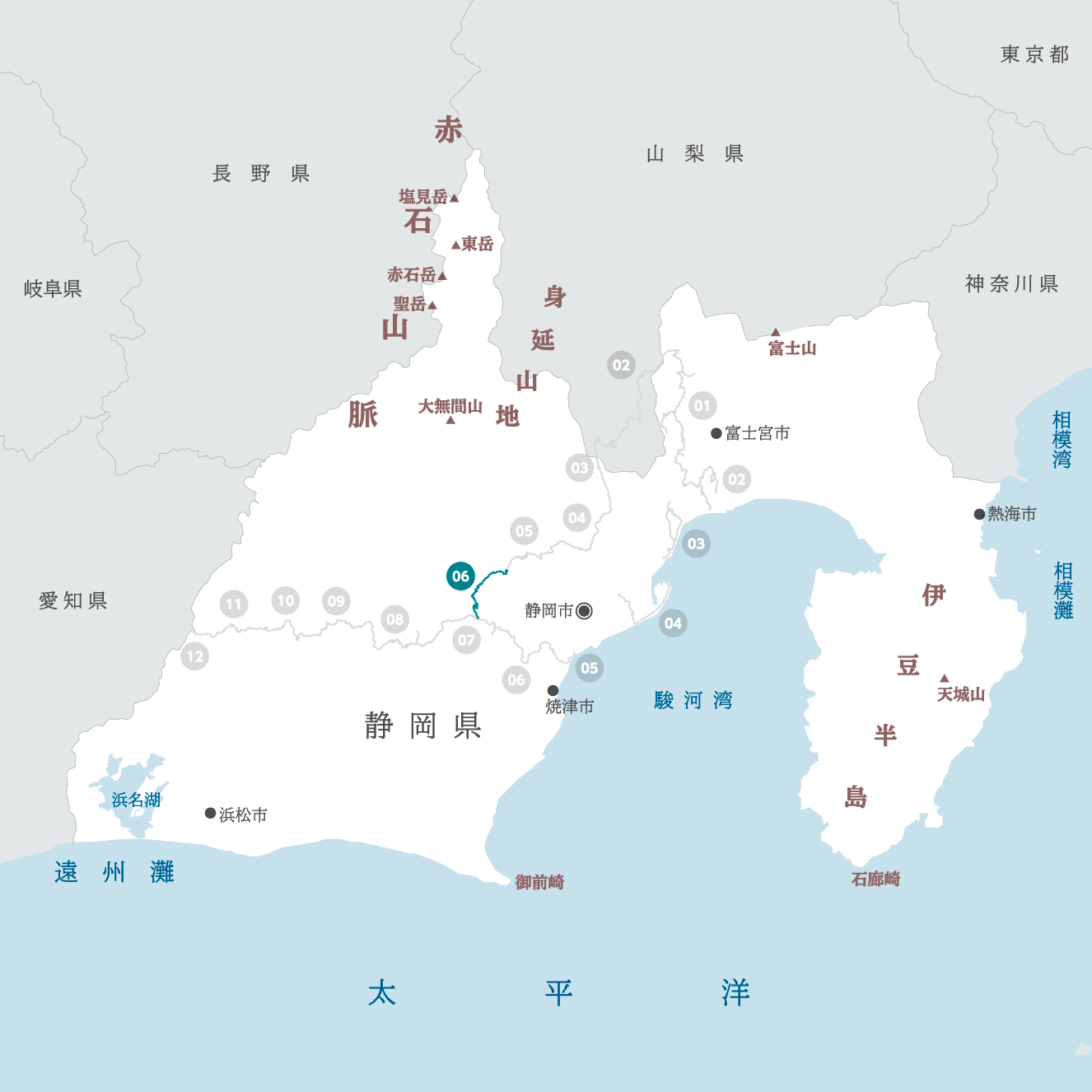 静岡県の地図