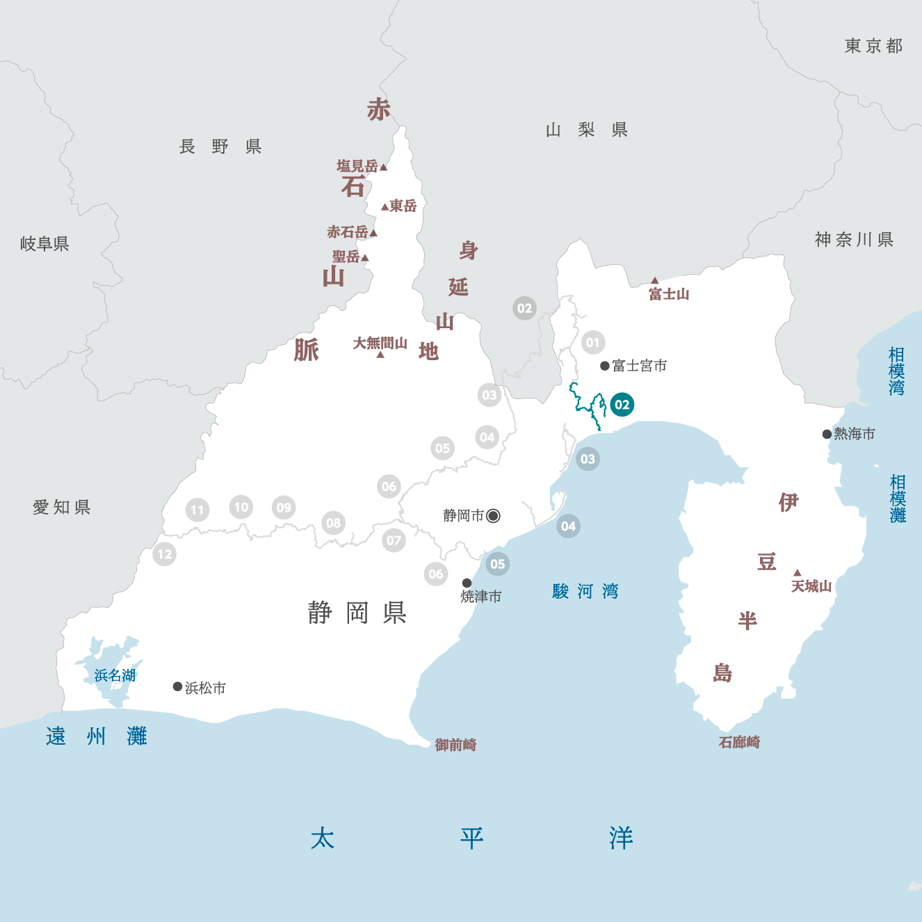 静岡県の地図